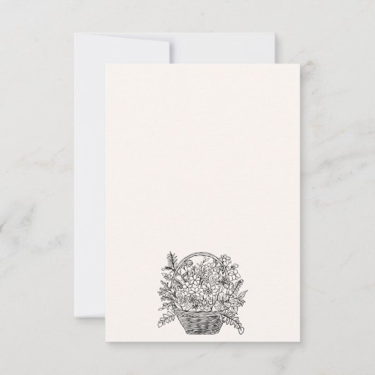 Hand getrokken Scallop Doodle Bloemenmand Bedankkaart (Achterkant)