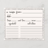 Hand getrokken scallop doodle douche recept kaart (Voorkant)