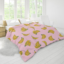 Hand getrokken schattig banaan patroon in roze ach