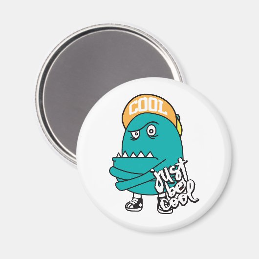 Hand getrokken schattig monster illustratie magneet (Voorkant / Achterkant)