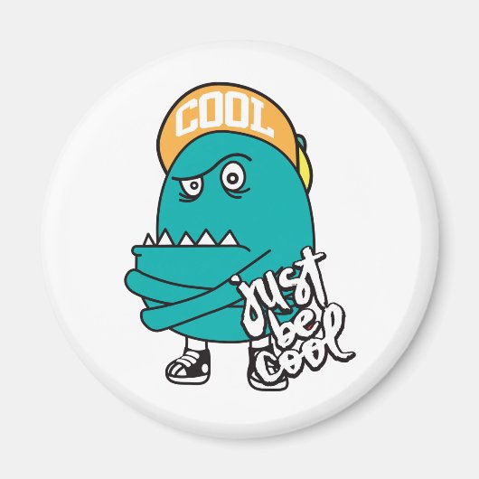 Hand getrokken schattig monster illustratie magneet (Voorkant)