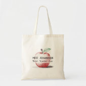 Hand getrokken Schattige & Fun Red Apple Beste Ler Tote Bag (Voorkant)