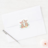 Hand getrokken Schattige kleine herten Vierkante Sticker (Envelop)