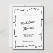 Hand getrokken Schattige paar script grillige brui Kaart (Voorkant)