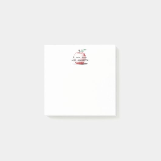 Hand getrokken Schattige plezier Red Apple Teacher Post-it® Notes (Voorkant)