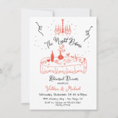 Hand getrokken schets de avond voor repetitie dine kaart (Voorkant)