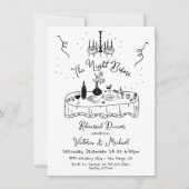 Hand getrokken schets de avond voor repetitie dine kaart (Voorkant)