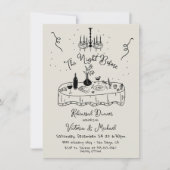 Hand getrokken schets de avond voor repetitie dine kaart (Voorkant)