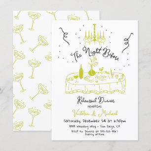 Hand getrokken schets de avond voor repetitie dine kaart