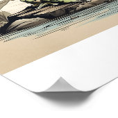 hand getrokken schets van Kikker in Ukiyo-E stijl Poster (Hoek)