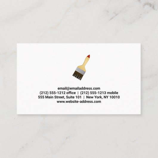 Hand getrokken schilder met gereedschap | verfrol visitekaartje (Achterkant)