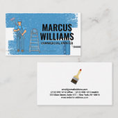 Hand getrokken schilder met gereedschap | verfrol visitekaartje (Voorkant / Achterkant)