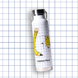 Hand getrokken schoolbenodigdheden potlood waterfles