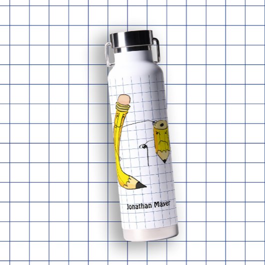 Hand getrokken schoolbenodigdheden potlood waterfles