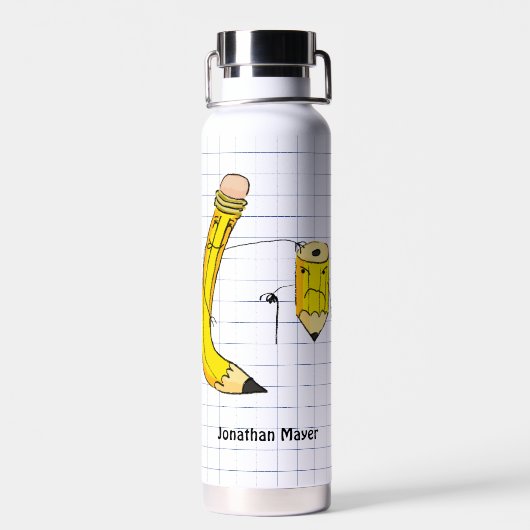 Hand getrokken schoolbenodigdheden potlood waterfles (Achterkant)