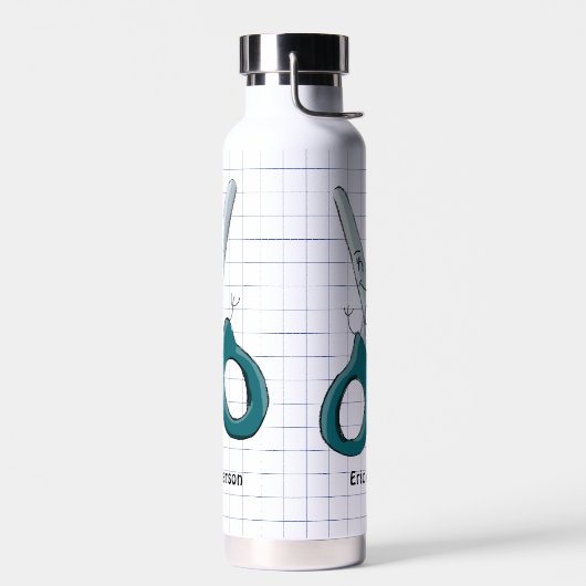 Hand getrokken schoolbenodigdheden schaar waterfles (Links)