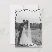 Hand getrokken Scribble Zwart & Wit Foto bruiloft Bedankkaart (Voorkant)