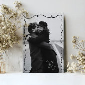 Hand getrokken Scribble Zwart & Wit Foto bruiloft Save The Date