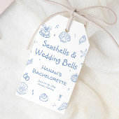 Hand getrokken Seashells Bells Bachelorette gunst Cadeaulabel