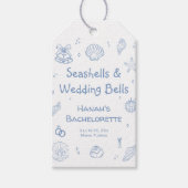 Hand getrokken Seashells Bells Bachelorette gunst Cadeaulabel (Voorkant)