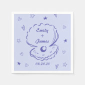 Hand getrokken Shell Beach Oceaan bruiloft servett Servet (Voorkant)