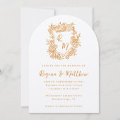 Hand getrokken Sinaasappel Floral Crest Monogram b Kaart (Voorkant)