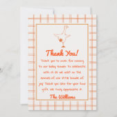 Hand getrokken Sinaasappel Gekke Goose Gingham Bab Bedankkaart (Voorkant)