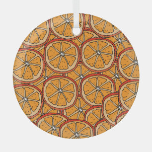 Hand getrokken Sinaasappels: naadloos Glas Ornament