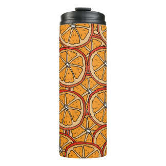 Hand getrokken Sinaasappels: naadloos Thermosbeker