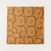 Hand getrokken Sinaasappels: naadloos Wandkleed (Voorkant (horizontaal))
