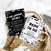 Hand getrokken Skelet Halloween Bachelorette Weeke Kaart