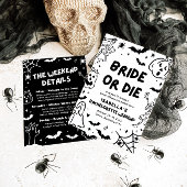 Hand getrokken Skelet Halloween Bachelorette Weeke Kaart