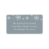 Hand getrokken sneeuwvlok terug adreslabel etiket (Voorkant)