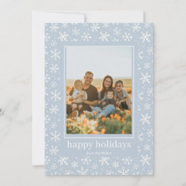 Hand getrokken sneeuwvlokken patroon Vakantie foto Feestdagenkaart