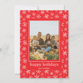 Hand getrokken sneeuwvlokken patroon Vakantie foto Feestdagenkaart