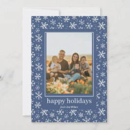 Hand getrokken sneeuwvlokken patroon Vakantie foto Feestdagenkaart