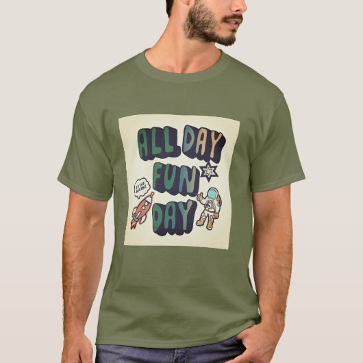 Hand getrokken Spaceman ontwerp voor T Shirt (Voorkant)