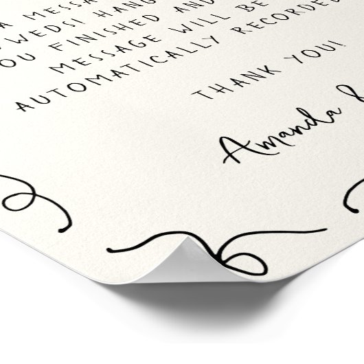 Hand getrokken speelse audio gastenboek bruiloft t poster (Hoek)