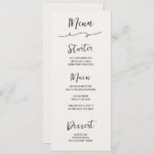 Hand getrokken Squiggle bruiloft Menu (Voorkant / Achterkant)