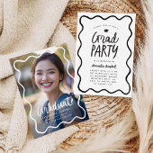 Hand Getrokken Squiggle Lijst Afstuderen Foto Aankondiging