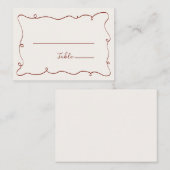 Hand getrokken Squiggle Lijst Bourgogne Plaatskaartje (Voorkant / Achterkant)