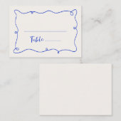 Hand getrokken Squiggle Lijst bruiloft Plaatskaartje (Voorkant / Achterkant)