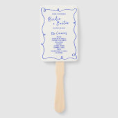 Hand getrokken Squiggle Lijst bruiloft programma Handwaaier (Voorkant)