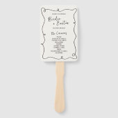 Hand getrokken Squiggle Lijst bruiloft programma Handwaaier (Voorkant)