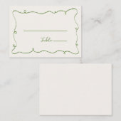 Hand getrokken Squiggle Lijst Groen Plaatskaartje (Voorkant / Achterkant)