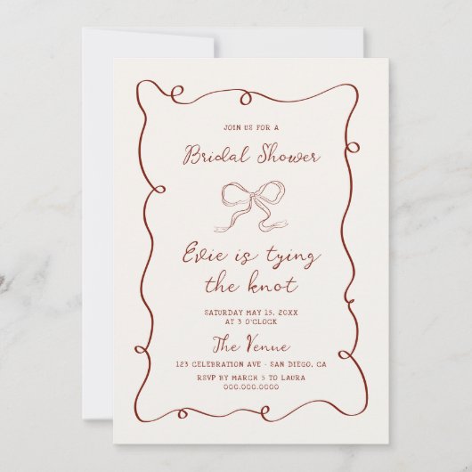 Hand getrokken Squiggle Lijst lint Vrijgezellenfee Kaart (Voorkant)