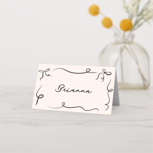 Hand getrokken Squiggle Lijst Place Card Plaatskaartje (Voorkant)