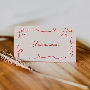 Hand getrokken Squiggle Lijst Place Card Plaatskaartje