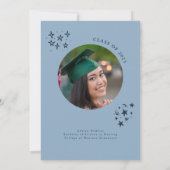 Hand getrokken Squiggly Line Navy Graduation Party Kaart (Achterkant)