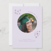 Hand getrokken Squiggly Line Paarse Graduation Par Kaart (Achterkant)